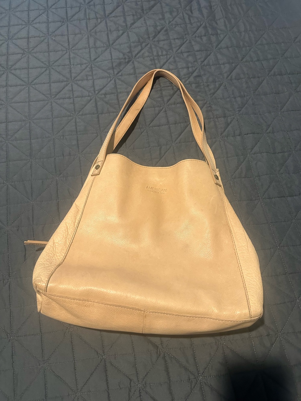 American Leather Co. Neutral Beige Leather Shoulder Bag